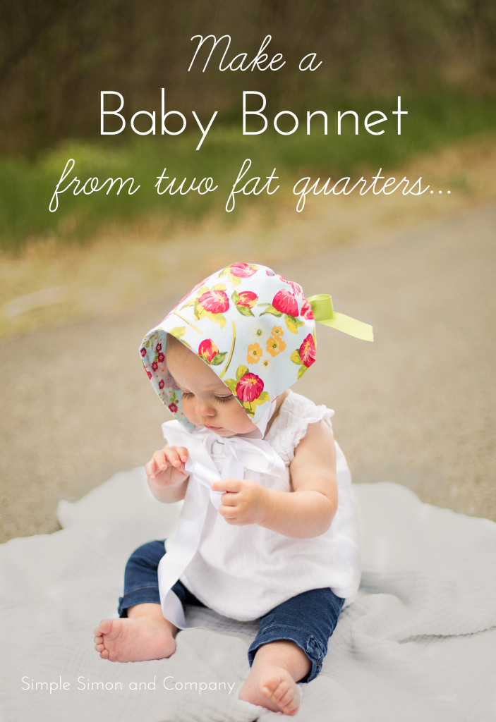 Make a baby bonnet from two fat quarters