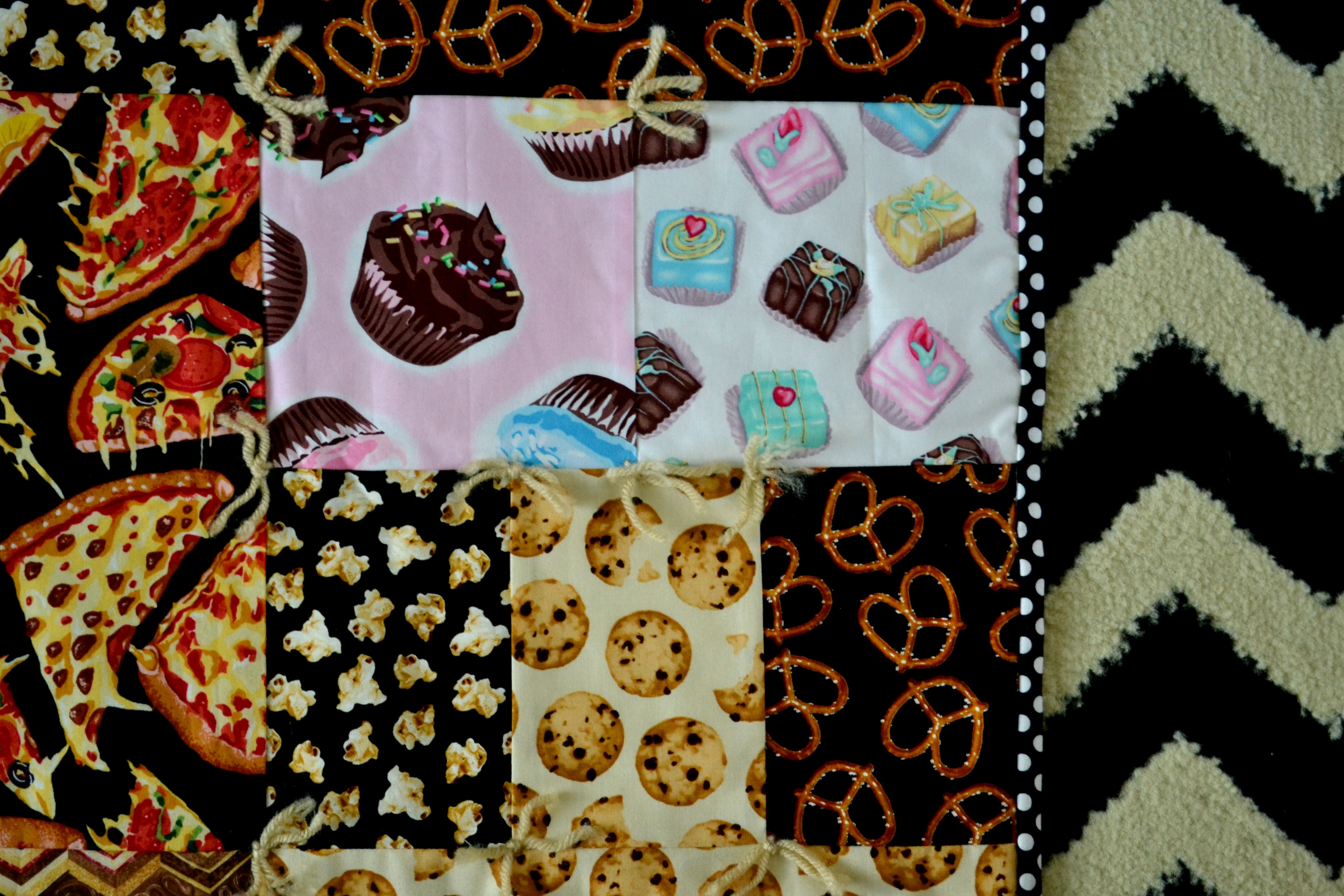 Family Movie Night Quilt Sewing with Novelty Fabrics Simple Simon