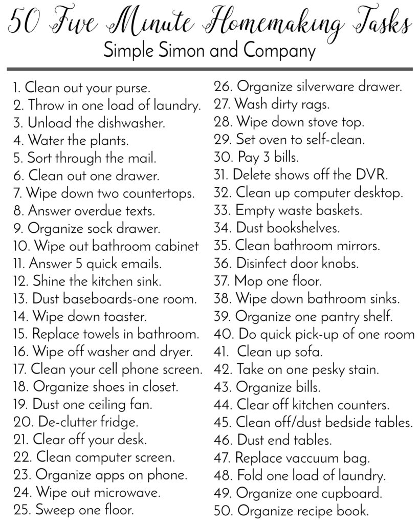 2019 year - Cleaning Tasks That Take 15 Minutes or Less 2019 year