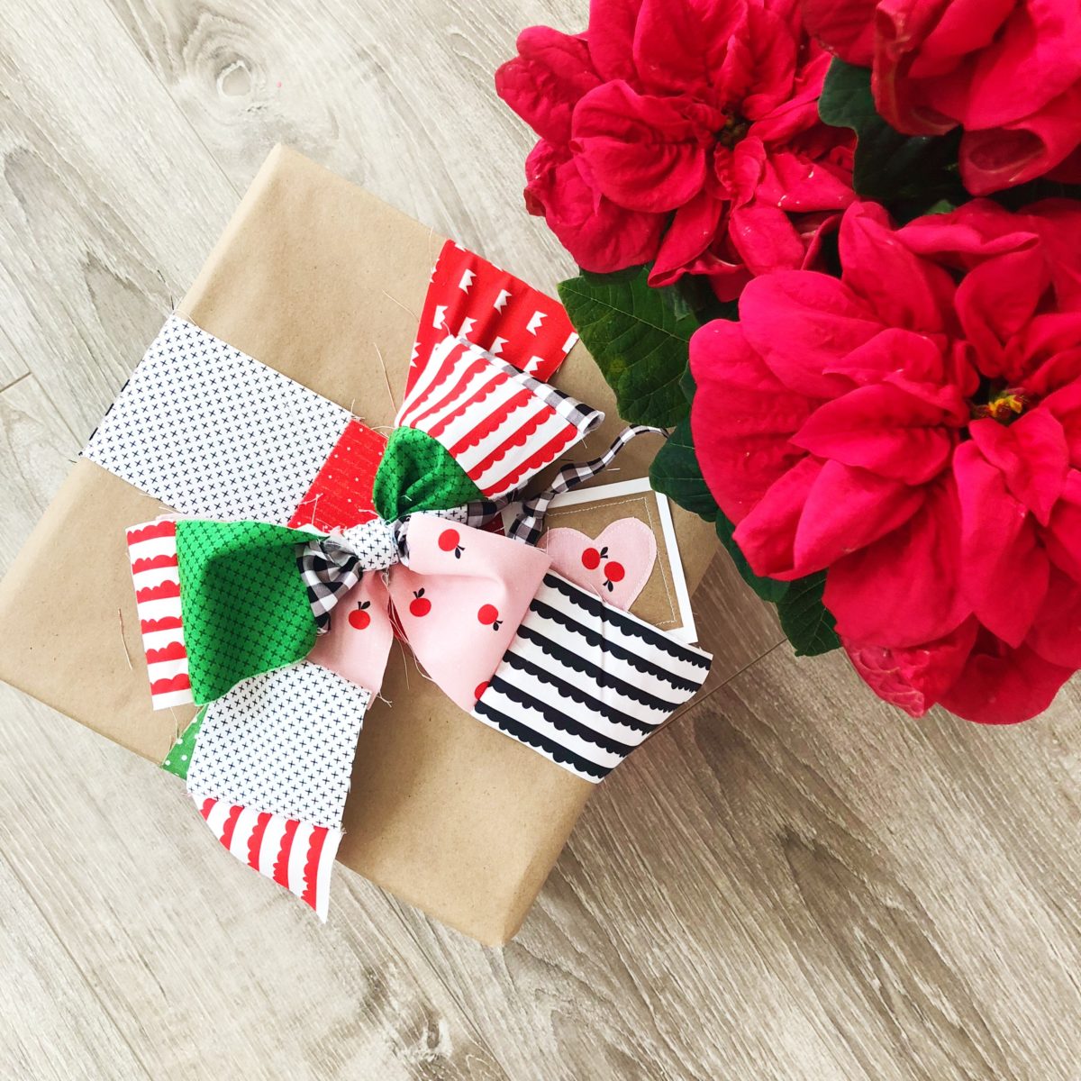 Christmas in July 2019 Week 1 Using Fabric Scraps to Make Gift Wrap